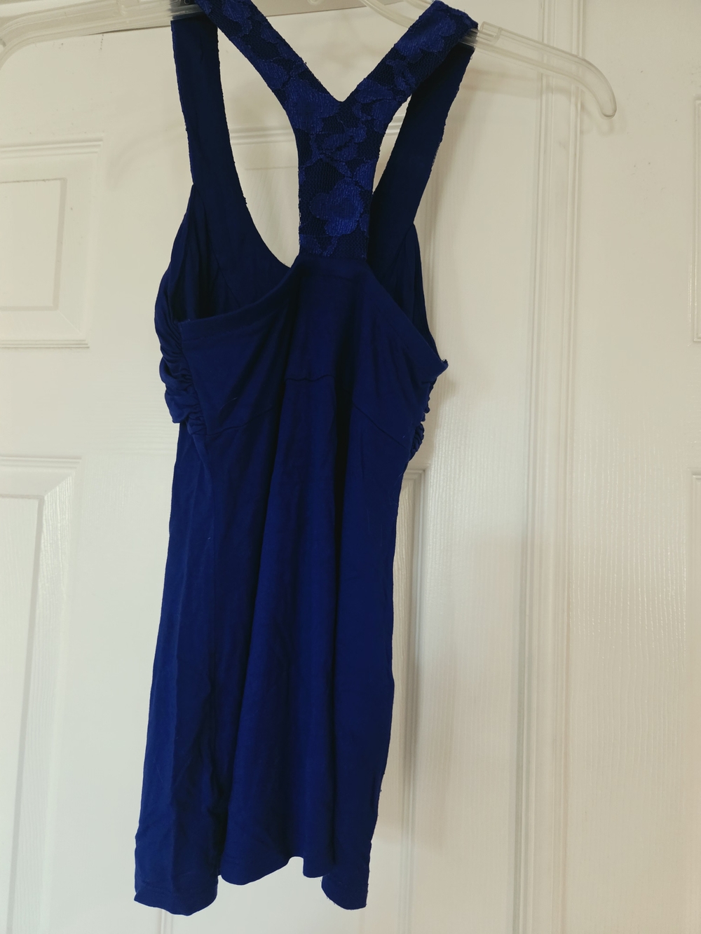 Royal Blue Racerback Tank with Lace Detail